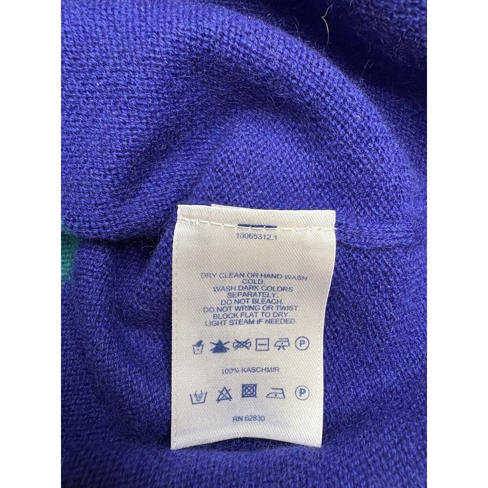 Lands End Ladies Color Stripe Cashmere Size Medium Sweater- Pls Note Small Flaw - Picture 4 of 5